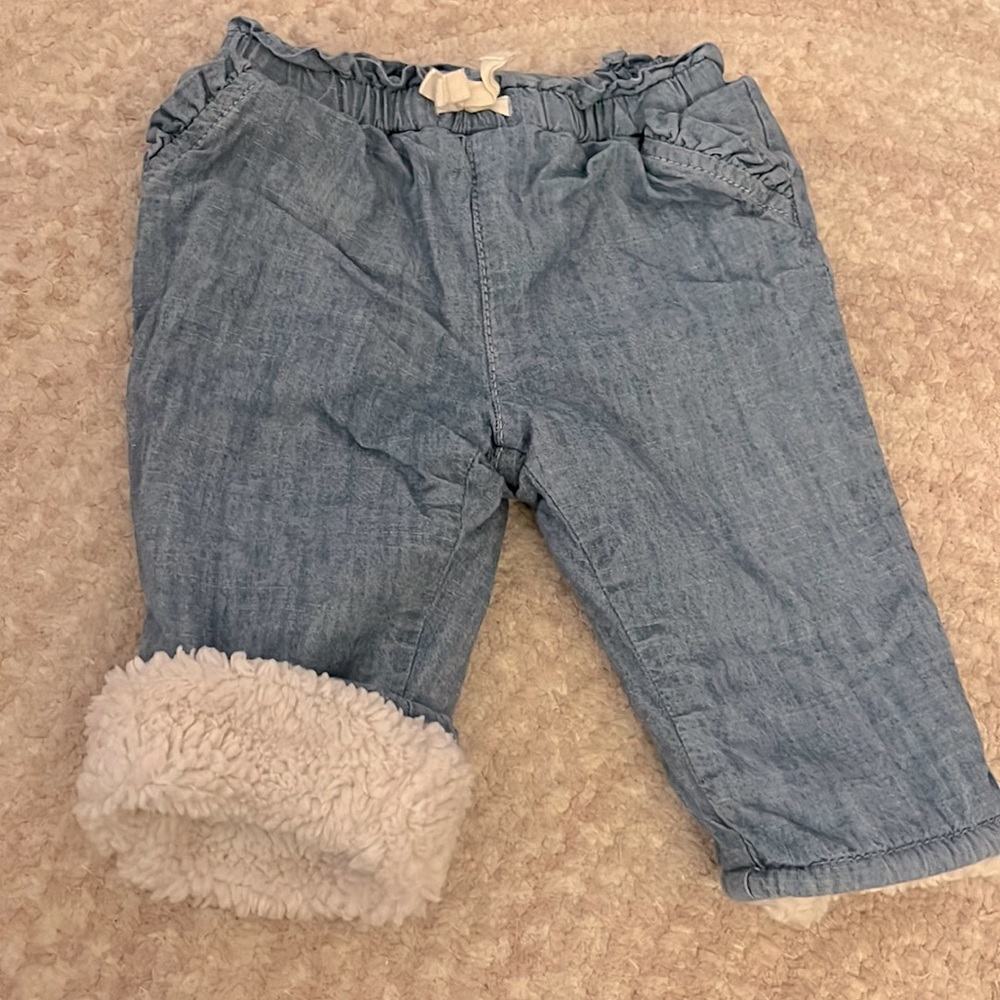 GAP fleece-lined chambray pants